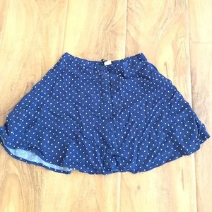 H&M blue mini polka dot skirt high wasted