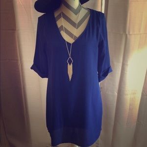 Royal blue shirt dress