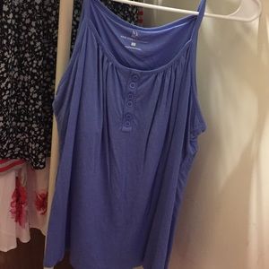 Periwinkle tank with buttons
