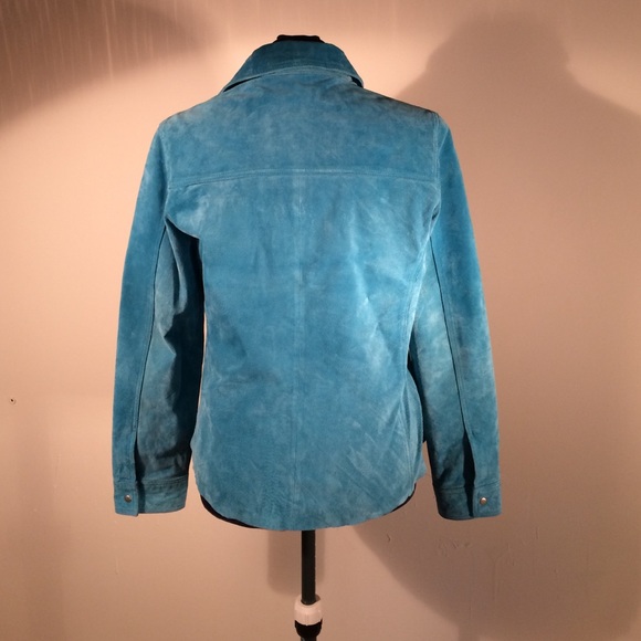Turquoise suede jacket - Picture 2 of 2