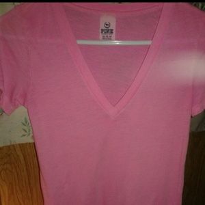 Pink v neck shirt