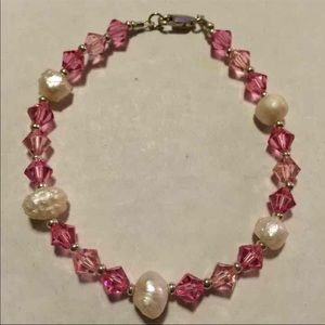 Sterling Silver & Pink Swarovski Crystal