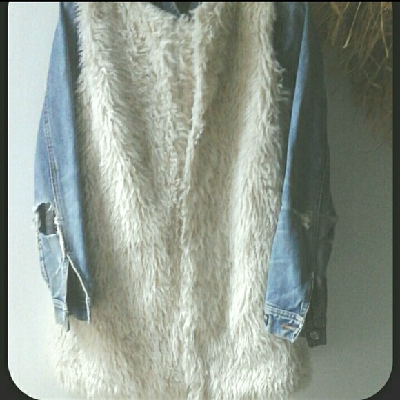 Creamy White Shaggy Faux Mongolian Fur Vest