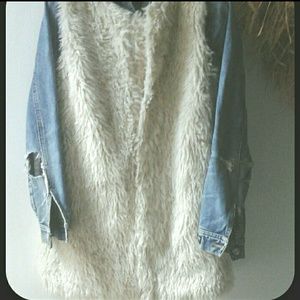 Creamy White Shaggy Faux Mongolian Fur Vest