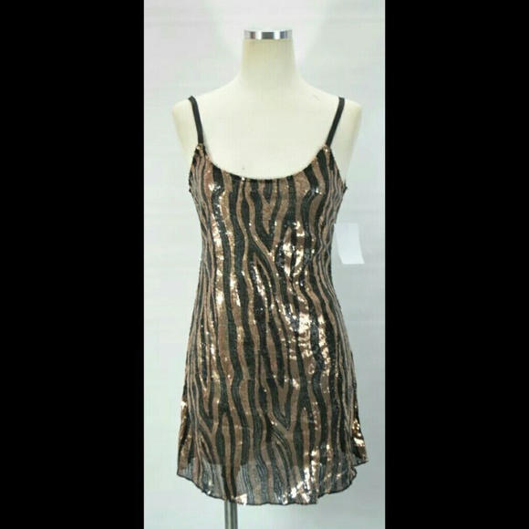 π Free People Sequin Tiger Liquid Party Dress π - Picture 2 of 4