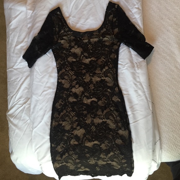 Black and nude lace dress