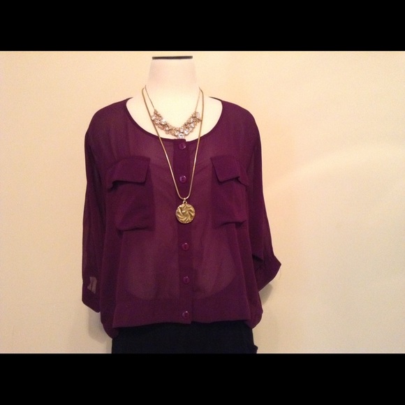 Crop top button down shirt.