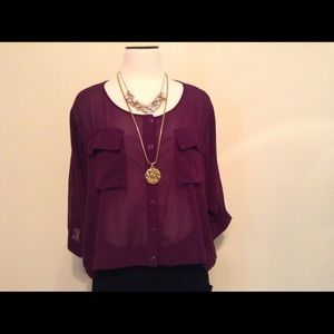 Crop top button down shirt.