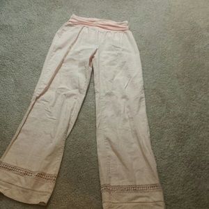 Light pink linen pants