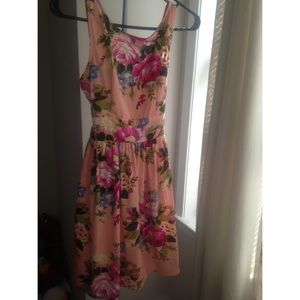 Peach Floral short dress