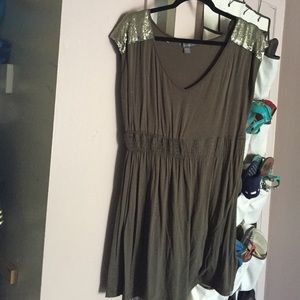 Cute short olive green dress