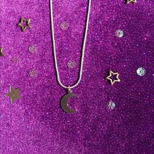 Dainty Silver Moon Necklace