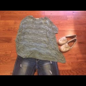 Asymmetrical lightweight sweater