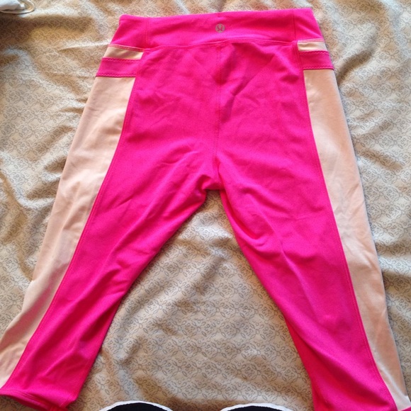 Pink lululemon cropped leggings (size 4)