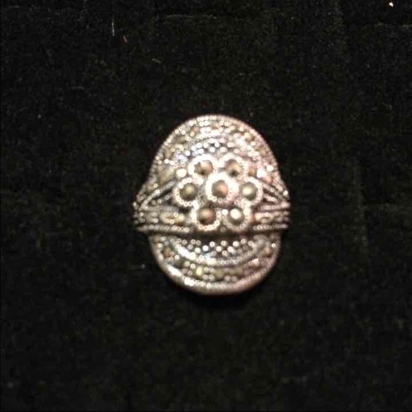 Marcasite Sterling Silver Ring Sz.8