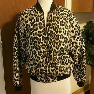 Vintage leopard silk jacket!