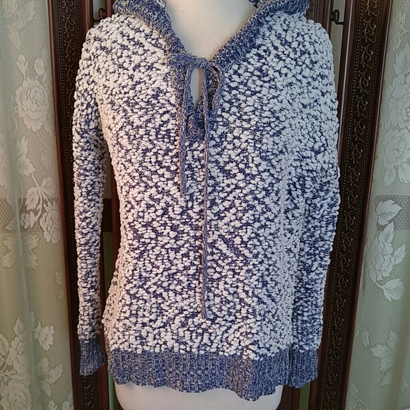 Almost Famous Sweaters - Blue white hoodie sweater