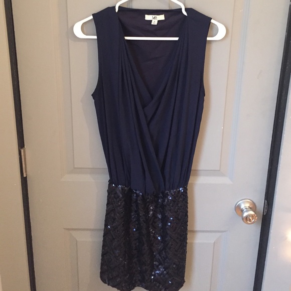 Navy and sequined party dress - Picture 1 of 4
