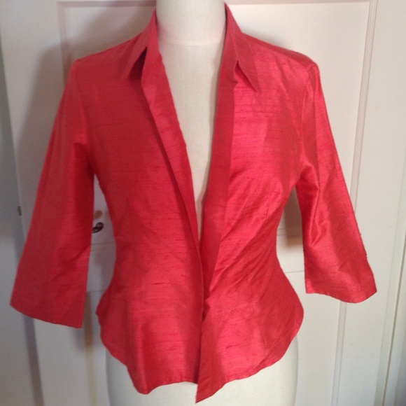 Coral 100% Silk 3/4 Top by made in Heaven