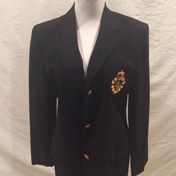 Classic Ralph Lauren Navy Blazer with Iconic crest