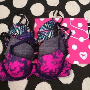BUNDLE 3 VS Pink Wear Everywhere Bras