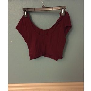 Maroon Crop Top