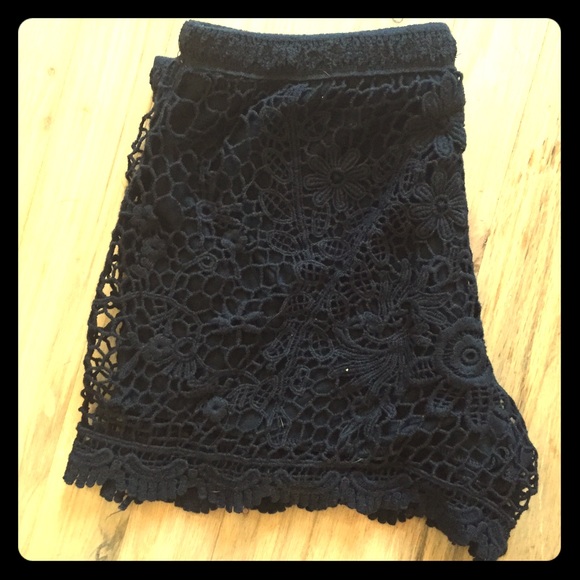 LA Hearts Crochet Black Shorts sz M