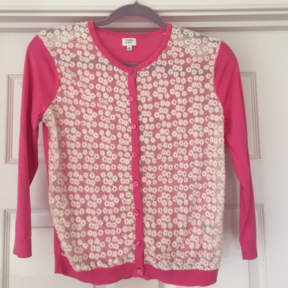 Pink floral cardigan