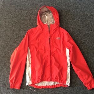 Redish/Orange North face rain jacket