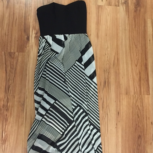 Strapless black dress