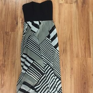 Strapless black dress