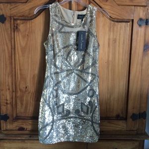 Nordstrom new needle & thread glam beaded dress