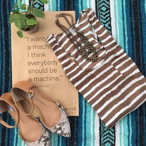 Tan & Cream Stripe Top