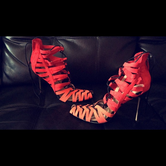 Zara lace up open toe shoes