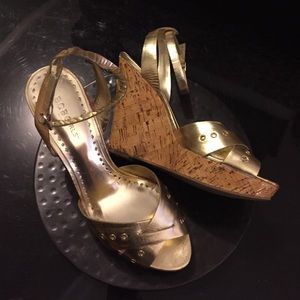 Gold Wedge BCBG Sandal