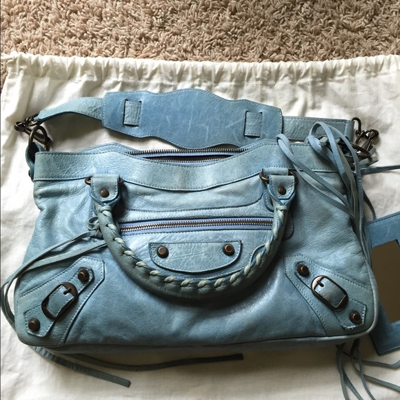 balenciaga light blue bag