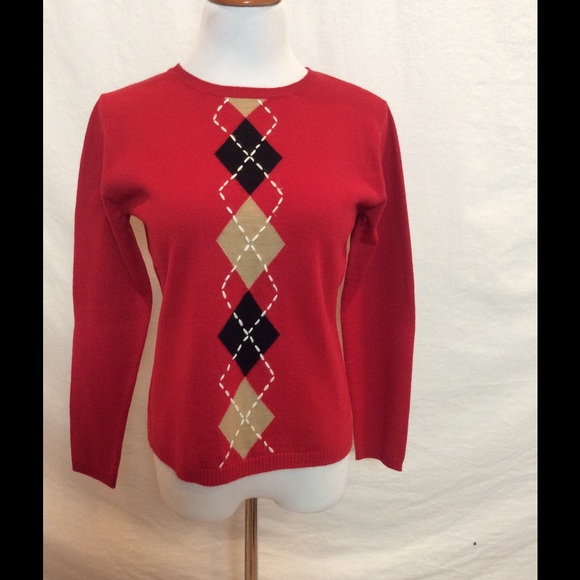 Red Argyle New without Tags