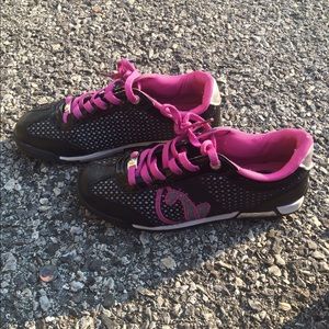 Baby phat black & pink sneakers size 8
