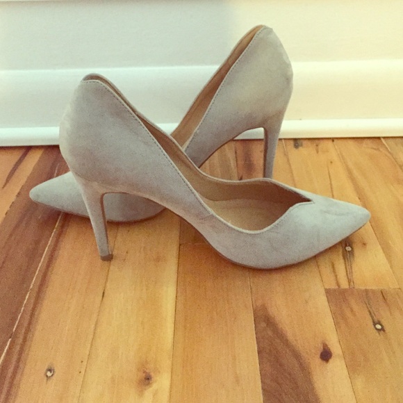 Grey suede pumps