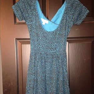 Blue and black open back dress