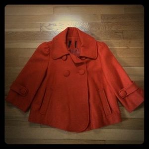 Orange Vintage-Inspired Swing Jacket