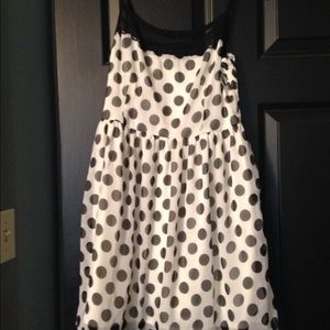 black and white polka dot flowy dress
