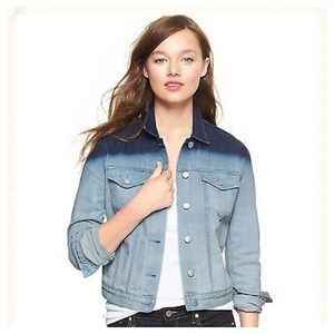 Gap 1969 Dip Dye Denim Jacket - indigo dip dye S