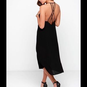 Strappy Black Midi Dress