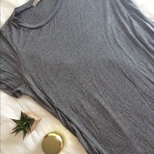 Soft grey tee high low side splits