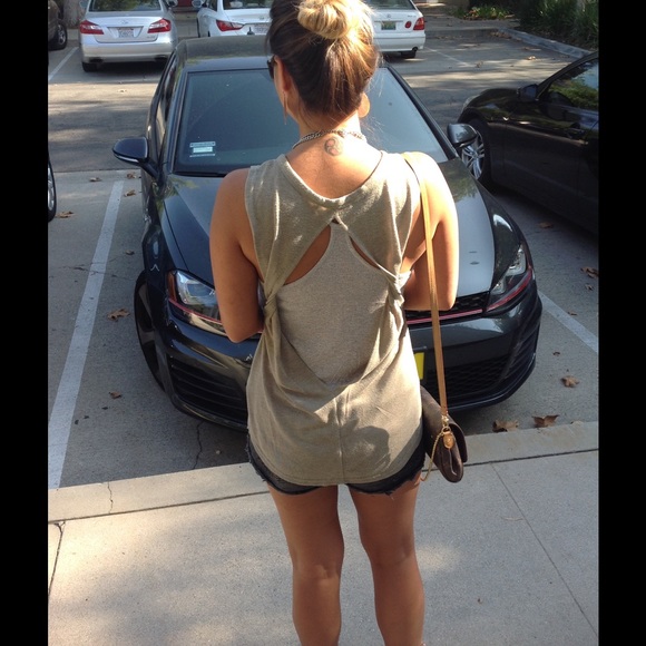 Tops - Double knit top with twisted back