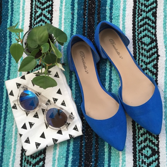 Azure Blue Suede Flats