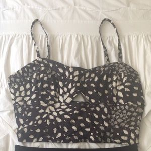 Crop top and black skirt combo