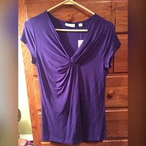 Purple V-neck top