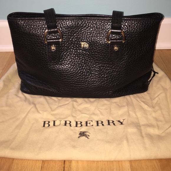 Burberry black leather handbag